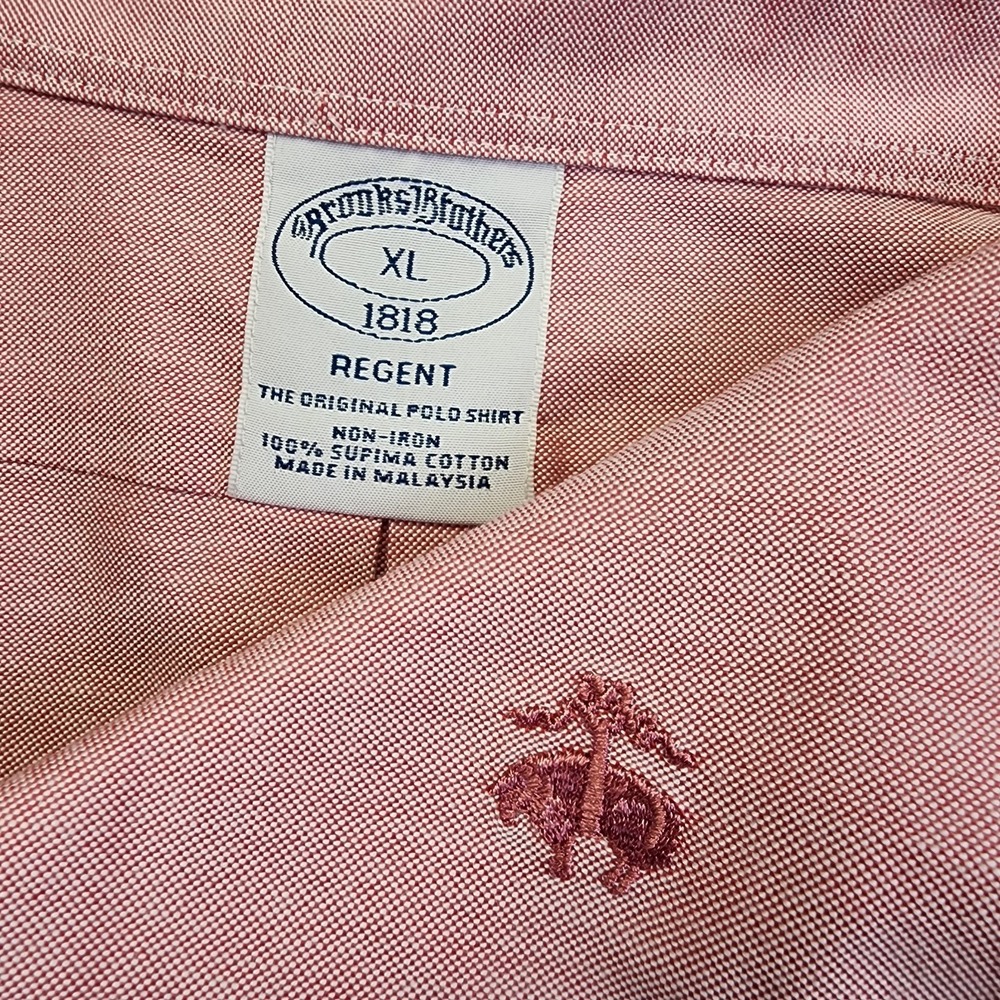 Brooks Brothers Mens XL Regent Fit Pink Long Sleeve Button Down Shirt Oxford